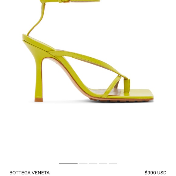 BOTTEGA VENETA Green Strappy Stretch Heeled Sandals - Picture 4 of 4